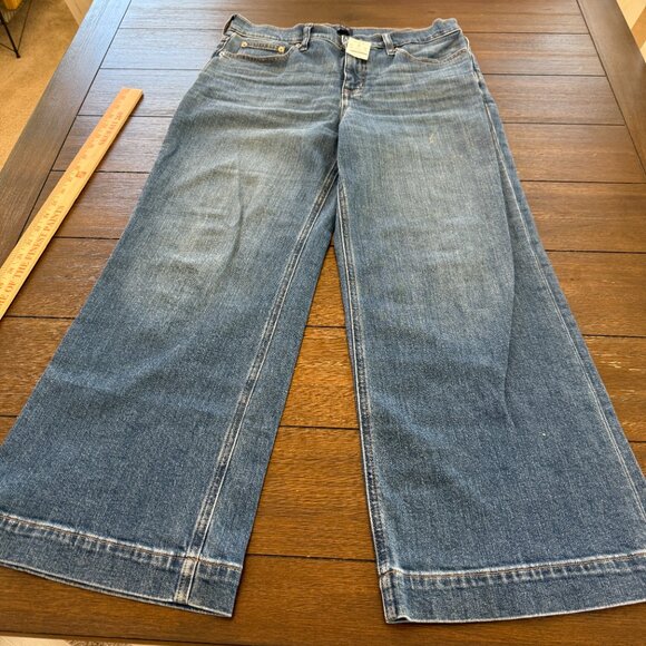 J. Crew Factory Blue Flare & Wide Leg Jeans - Picture 4 of 7